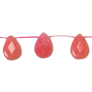 CHERRY QUARTZ FACETED PEAR 16X25MM SIDE DRILL